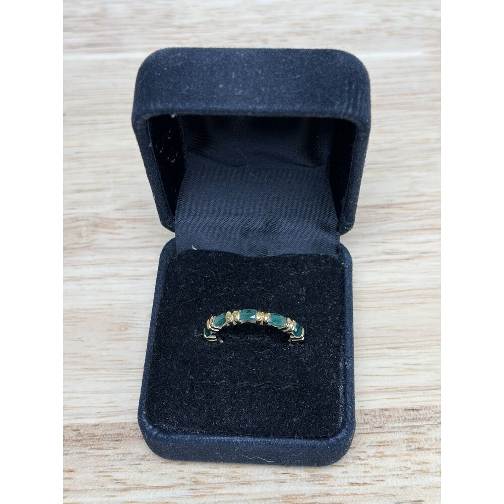 Camrose Kross JBK Jackie Kennedy Green Emerald Crystal Ring Sz 7 Vintage